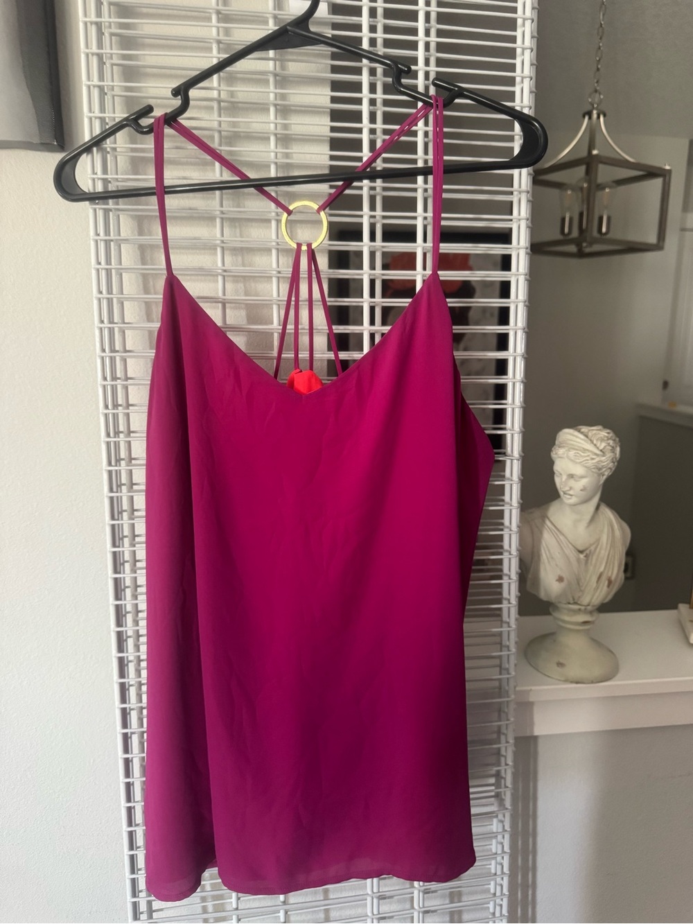 Express Two-Tone Magenta and Coral Satin Cami Dress